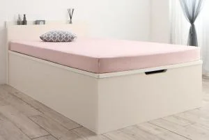 お客様組立 クローゼット跳ね上げベッド aimable エマーブル ベッドフレームのみ 縦開き セミシングル ショート丈 深さラージ