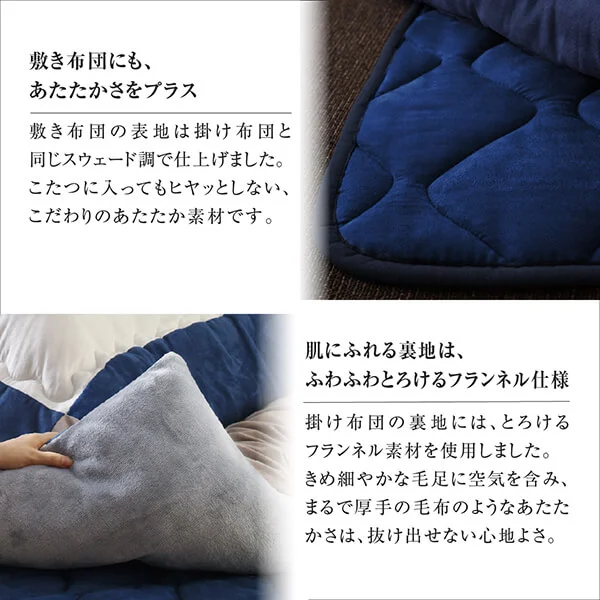 スウェード調パッチワークこたつ布団 tsudoi ツドイ こたつ用掛け布団 正方形(75×75cm)天板対応