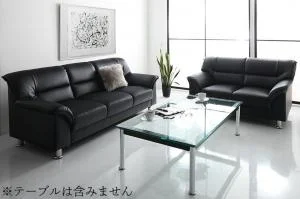セットが選べるモダンデザイン応接ソファセット シンプルモダンシリーズ BLACK ブラック ソファ2点セット 1P×2