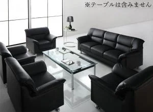 セットが選べるモダンデザイン応接ソファセット シンプルモダンシリーズ BLACK ブラック ソファ2点セット 1P×2