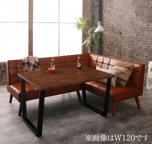 古木風 ヴィンテージ アメリカンスタイル リビングダイニング 99 ダブルナイン 3点セット(テーブル+2Pソファ1脚+アームソファ1脚) 右アーム W120