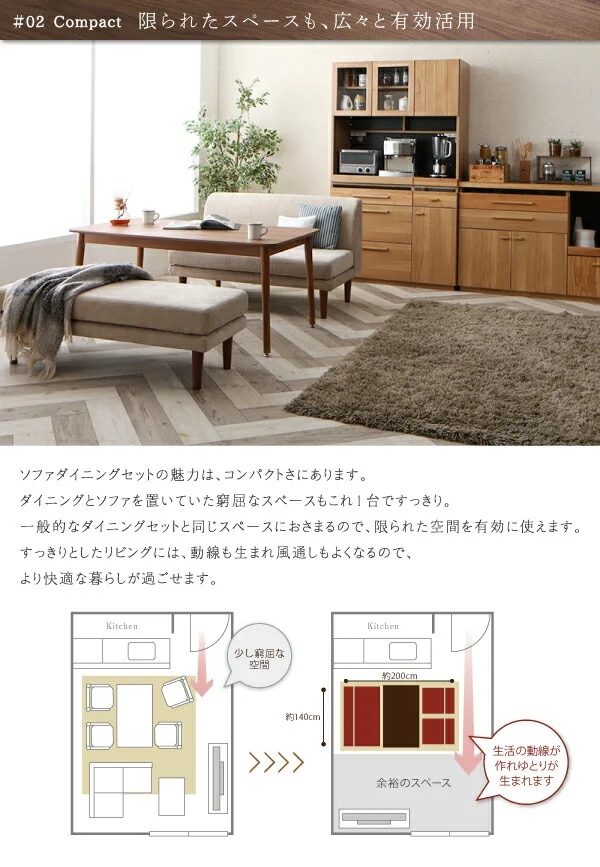ずっと使えて快適。こたつもソファも高さ調節できるソファダイニングセット Famoria ファモリア 4点セット(テーブル+2Pソファ1脚+1Pソファ2脚) W135