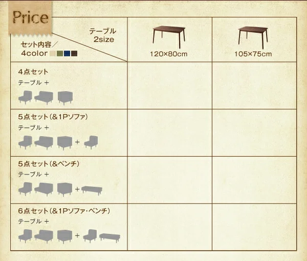 年中快適 こたつもソファも高さ調節 リビングダイニングセット Repol ルポール 4点セット(テーブル+2Pソファ1脚+1Pソファ1脚+コーナーソファ1脚) W105