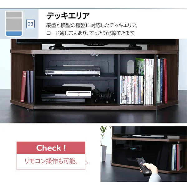 ハイタイプコーナーテレビボード ガイド Guide 2点セット(テレビボード+キャビネット)