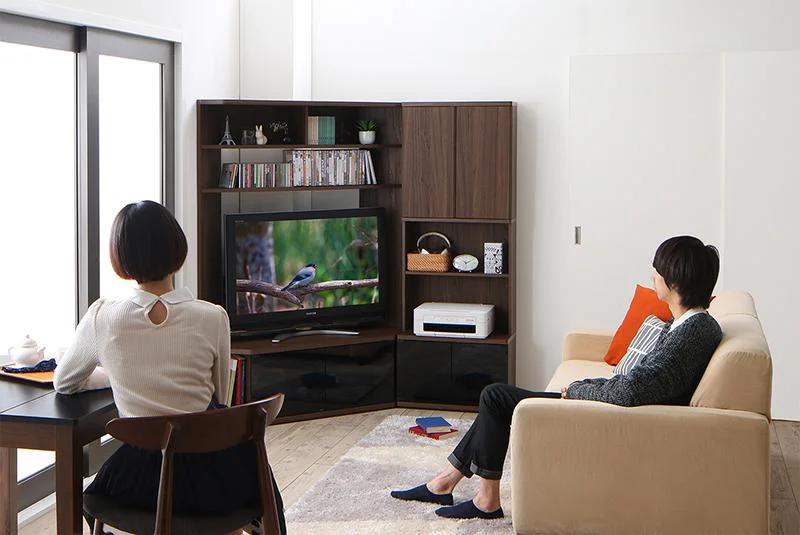 ハイタイプコーナーテレビボード ガイド Guide 2点セット(テレビボード+キャビネット)