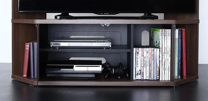 ハイタイプコーナーテレビボード ガイド Guide 2点セット(テレビボード+キャビネット)