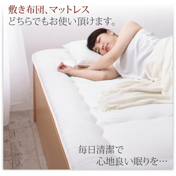 お客様組立 国産 清潔すのこ ヘッドレスチェストベッド Renitsa レニツァ ベッドフレームのみ セミシングル