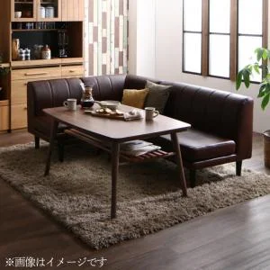 こたつもソファも高さ調節できる 棚付きリビングダイニングセット Norld ノールド 4点セット(テーブル+2Pソファ1脚+1Pソファ1脚+コーナーソファ1脚) W105