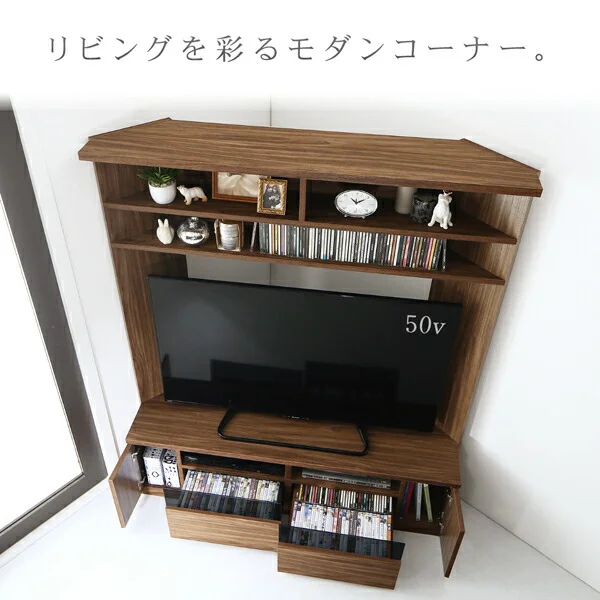 大型テレビ対応ハイタイプコーナーテレビボード city angle シティアングル