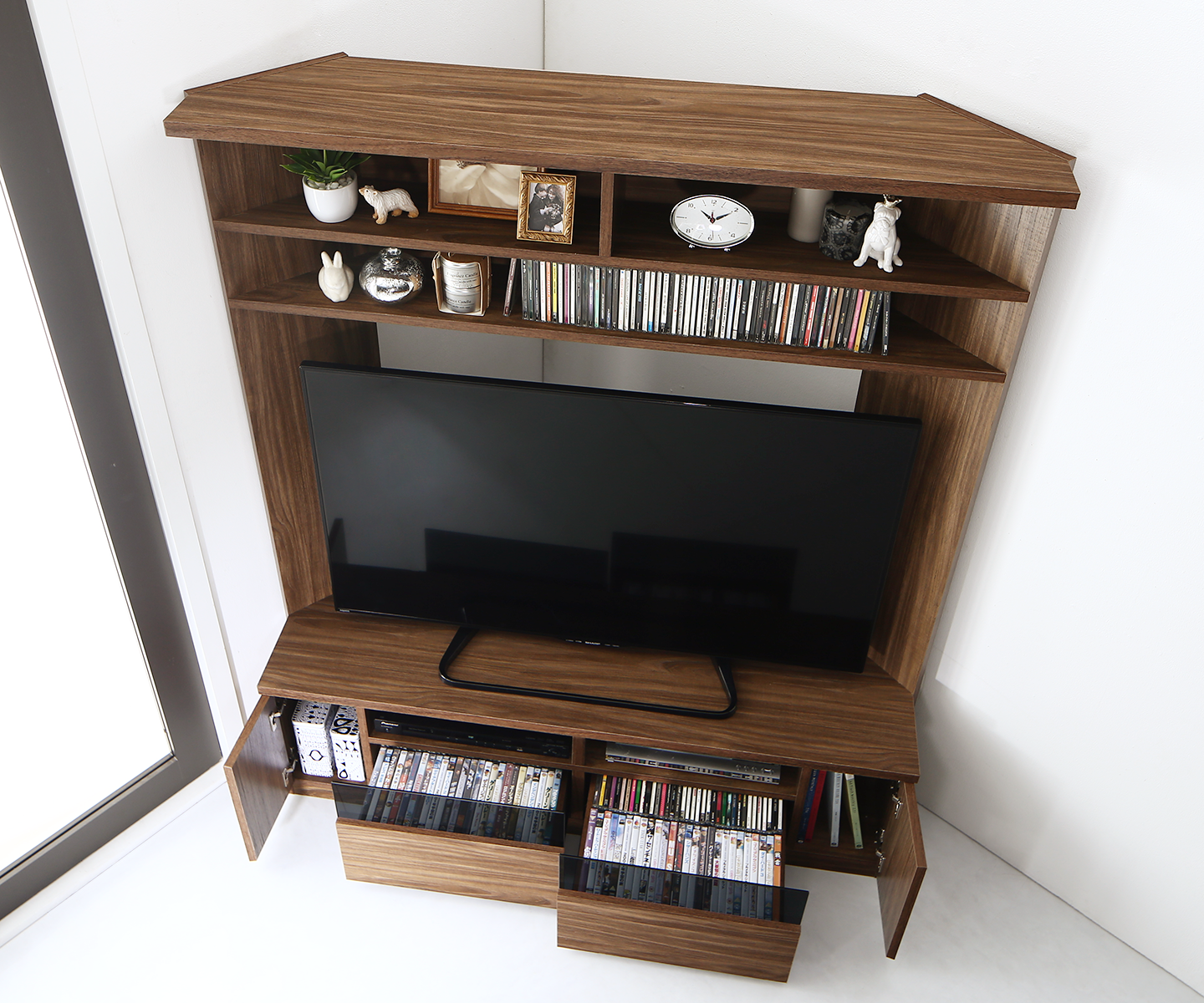 大型テレビ対応ハイタイプコーナーテレビボード city angle シティアングル