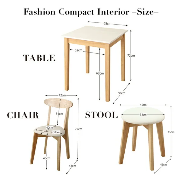 モダンデザイン ダイニング Worth ワース 2点セット(テーブル＋チェア1脚) ブラック×ウォールナット W68