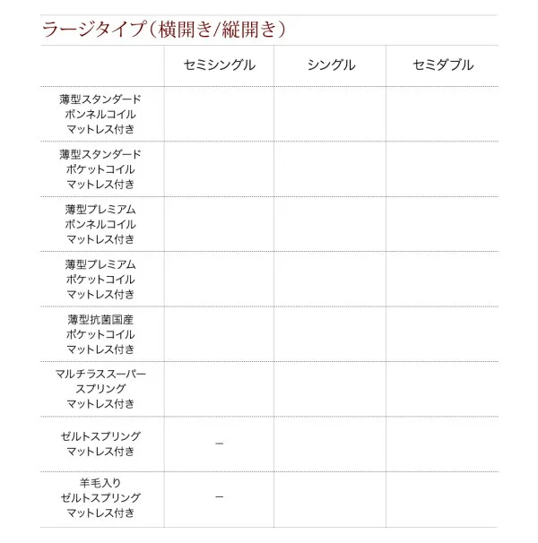 お客様組立 国産跳ね上げ収納ベッド Renati-NA レナーチ ナチュラル 薄型スタンダードボンネルコイルマットレス付き 縦開き セミシングル 深さレギュラー