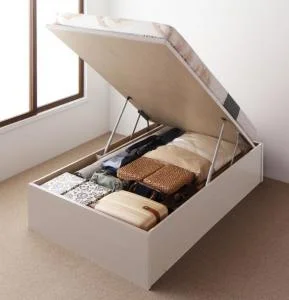 お客様組立 国産跳ね上げ収納ベッド Regless リグレス ベッドフレームのみ 横開き セミシングル 深さレギュラー