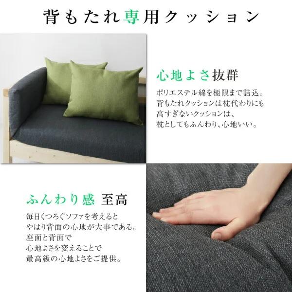 16色から選べる 伸縮・伸長式北欧天然木すのこソファベッド Exii エグジー マット&クッションセット 2P-3.5P