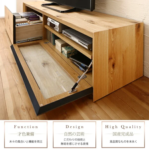 国産完成品天然木 和モダンデザイン ガラス突板テレビボード Dine ディーヌ 幅180