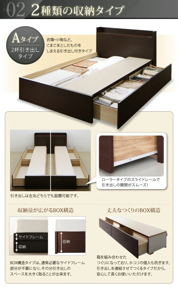 お客様組立 連結 棚・コンセント付収納ベッド Ernesti エルネスティ ベッドフレームのみ Aタイプ シングル