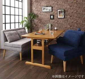 ファミリー向け 棚付き ソファダイニングセット Colta コルタ 3点セット(テーブル+2Pソファ2脚) W120