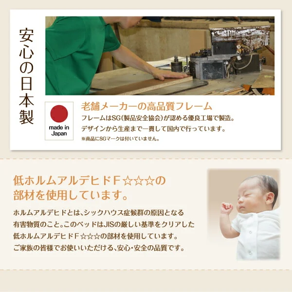 お客様組立 日本製・布団が収納できる大容量収納畳連結ベッド 陽葵 ひまり ベッドフレームのみ い草畳 シングル 42cm