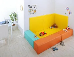 法人様必見。子供に安全安心のコーナー型キッズプレイマット Pop Kids ポップキッズ プレイマット スツール 60×30