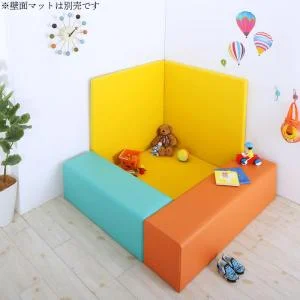 法人様必見。子供に安全安心のコーナー型キッズプレイマット Pop Kids ポップキッズ プレイマット スツール 60×30