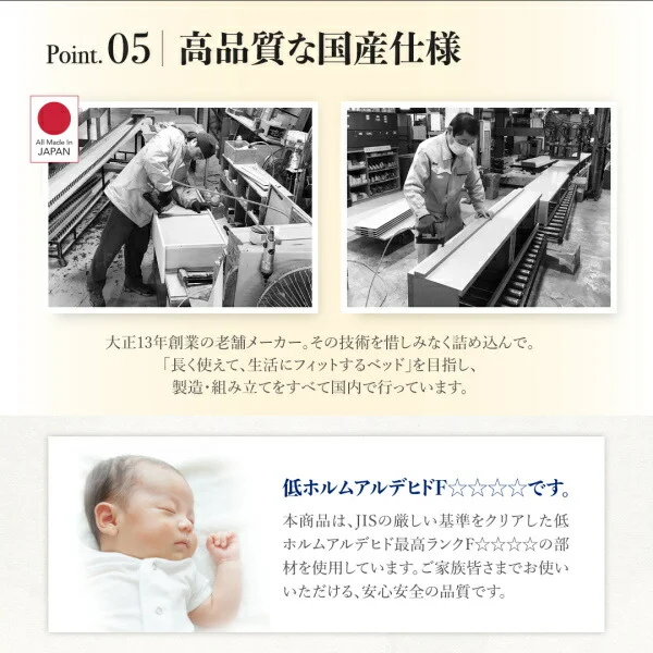 お客様組立 棚・コンセント付国産大型サイズ跳ね上げ収納ベッド Landelutz ランデルッツ ベッドフレームのみ 縦開き クイーン(SS×2)