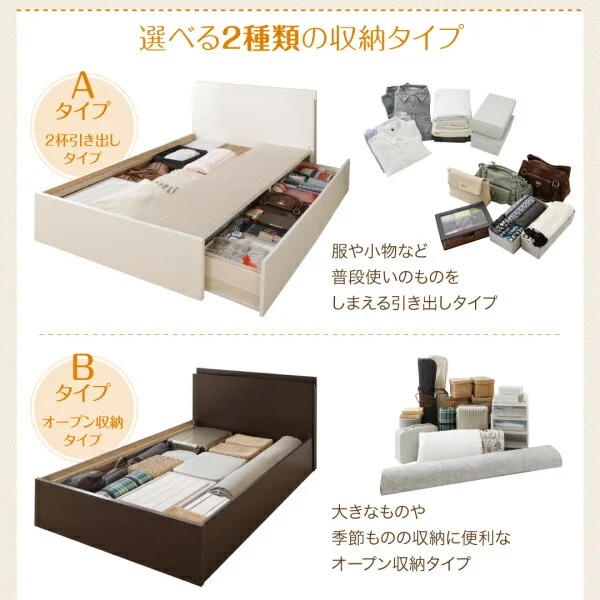 お客様組立 壁付けできる国産ファミリー連結収納ベッド Tenerezza テネレッツァ ベッドフレームのみ Aタイプ シングル