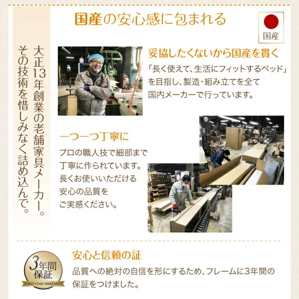 お客様組立 壁付けできる国産ファミリー連結収納ベッド Tenerezza テネレッツァ ベッドフレームのみ Aタイプ シングル