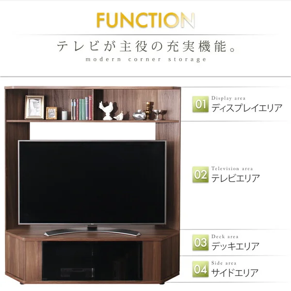ハイタイプコーナーテレビボード コーナープラス Corner+ 2点セット(テレビボード+キャビネット) 209 161 40.3