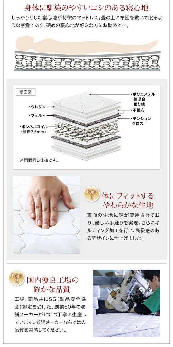 国産　コンセント・照明付　カップルにうれしいフロアベッド   ベッドフレームのみ セミダブル