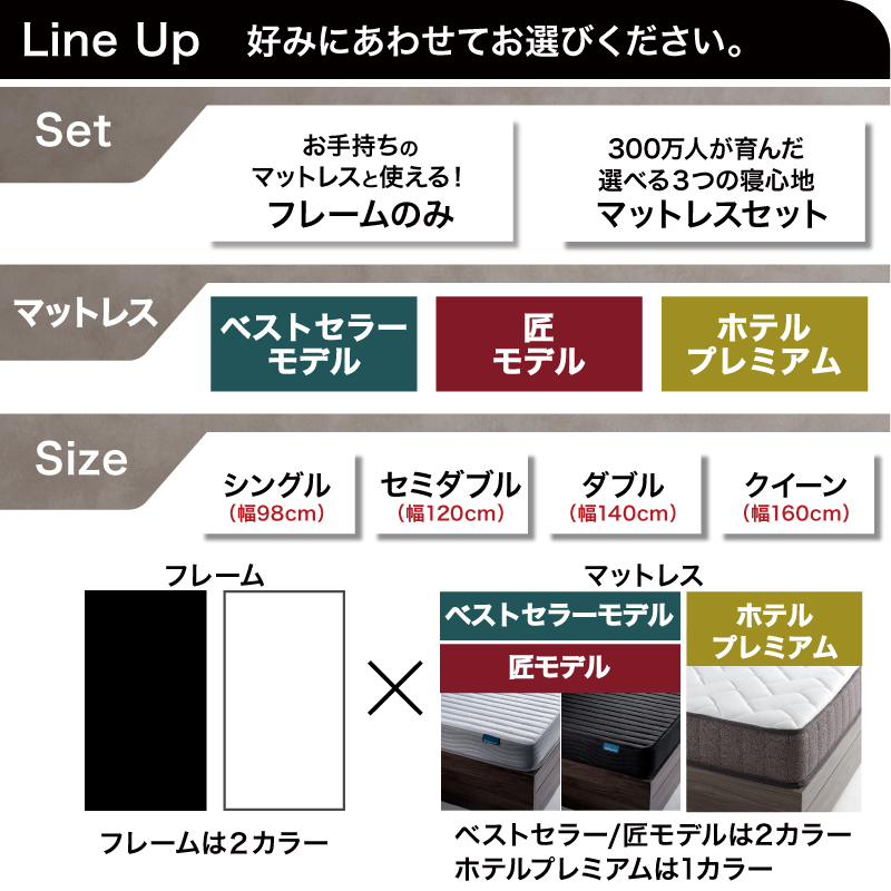 棚・コンセント付収納ベッド Milliald ミリアルド ベッドフレームのみ シングル