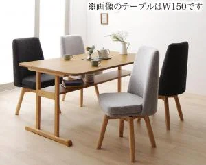 回転イス付き　北欧デザイン2本脚ダイニングテーブルセット woda ヴォダ 4点セット(テーブル+チェア2脚+ベンチ1脚) W120