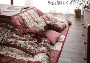 長く使える日本製 家族で囲める大判ボリュームこたつ布団 くつろぎ 掛布団&敷布団2点セット 正方形(75×75cm)天板対応
