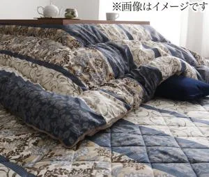 長く使える日本製 家族で囲める大判ボリュームこたつ布団 くつろぎ 掛布団&敷布団2点セット 正方形(75×75cm)天板対応