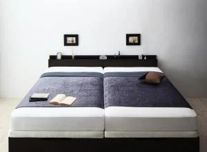 お客様組立 大型跳ね上げすのこベッド S-Breath エスブレス ベッドフレームのみ 縦開き クイーン(SS×2) レギュラー