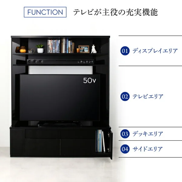 鏡面仕上げ　大型テレビ対応ハイタイプコーナーテレビボード Prelumo プレルモ
