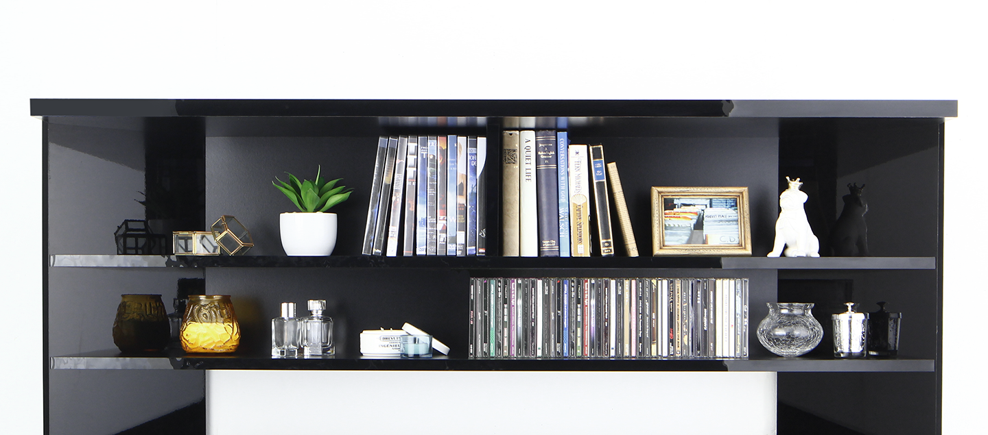 鏡面仕上げ　大型テレビ対応ハイタイプコーナーテレビボード Prelumo プレルモ