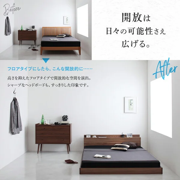 新生活おすすめの10億円売れたフロアベッドシリーズ ベッドフレームのみ ヘッドレス シングル