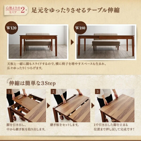 高さ調節可能ポケットコイル大型リビングダイニングセット Adolf アドルフ 5点セット(テーブル+2Pソファ2脚+1Pソファ1脚+コーナーソファ1脚) W120-180