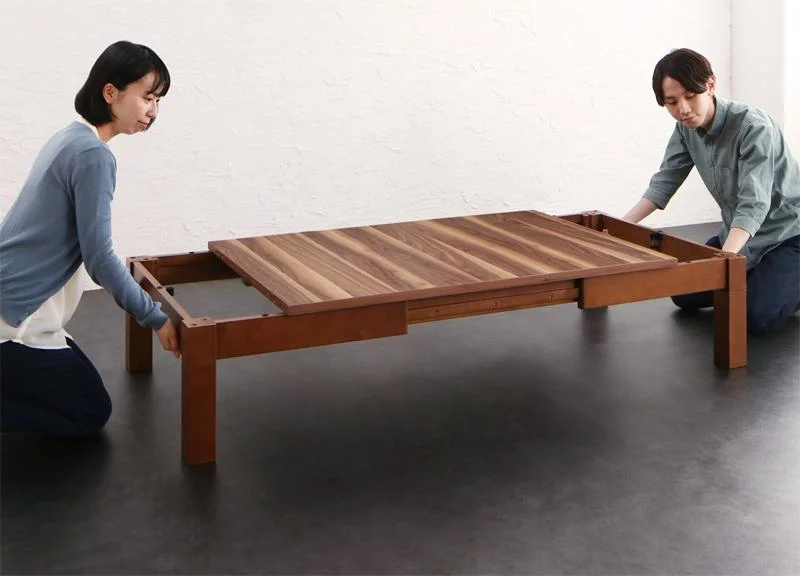 3段階伸長式モダンデザインこたつテーブル Abroader アブローダー 長方形(80×120〜180cm)