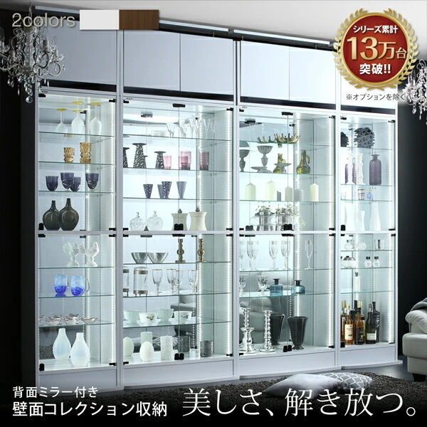 背面ミラー付き壁面コレクション収納 本体 幅54.1