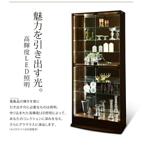背面ミラー付き壁面コレクション収納 本体 幅54.1