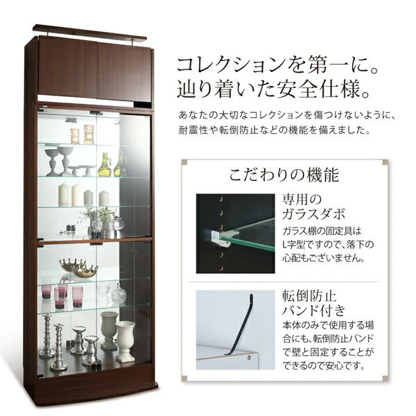 背面ミラー付き壁面コレクション収納 本体 幅54.1