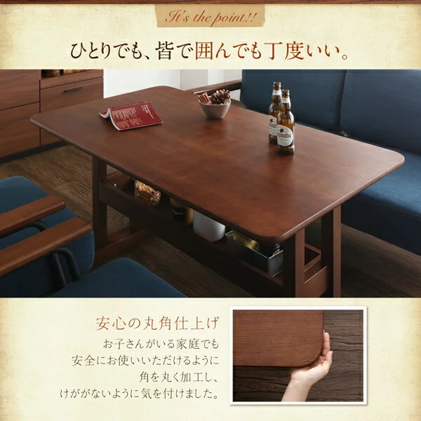 レイアウト自在ヴィンテージデザインダイニング Calvin カルヴァン 3点セット(テーブル+2Pソファ2脚) W130