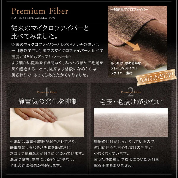 冬のホテルスタイル プレミアム毛布とモダンストライプのカバーリングシリーズ 掛け布団カバー シングル