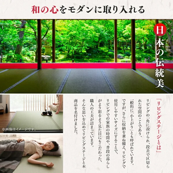 日本製 収納付きデザイン畳リビングステージ そよ風 そよかぜ 畳ボックス収納 60×60cm ハイタイプ