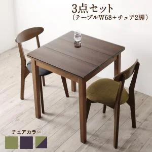 ガラスと木の異素材MIXモダンデザインダイニング Wiegel ヴィーゲル 2点セット(テーブル＋チェア1脚) W68