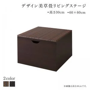 国産 収納付きデザイン美草畳リビングステージ 風凛 フーリン 畳ボックス収納 60×60cm ハイタイプ
