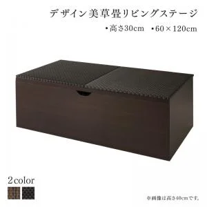 国産 収納付きデザイン美草畳リビングステージ 風凛 フーリン 畳ボックス収納 60×60cm ハイタイプ