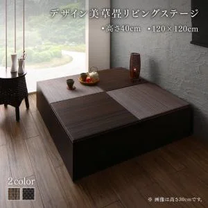 国産 収納付きデザイン美草畳リビングステージ 風凛 フーリン 畳ボックス収納 60×60cm ハイタイプ