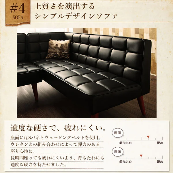 こたつもソファも高さ調節ヴィンテージリビングダイニング BELAIR ベレール 3点セット(テーブル+ソファ1脚+アームソファ1脚) 右アーム W105
